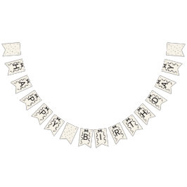 Black Bow Coquette Birthday  バンティングフラッグ