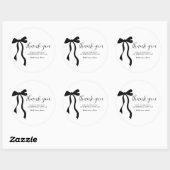 Black Bow Coquette Birthday Thank You Classic Roun ラウンドシール (シート)