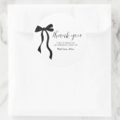 Black Bow Coquette Birthday Thank You Classic Roun ラウンドシール (バッグ)