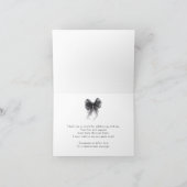 Black Bow Coquette Bridal Shower  サンキューカード (内部)