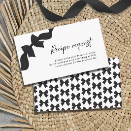 Black Bow Coquette Bridal Shower Recipe Request エンクロージャーカード