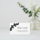 Black Bow Coquette Bridal Shower Recipe Request エンクロージャーカード (スタンド正面)