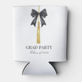 Black Bow Coquette Grad Party 缶クーラー (正面)