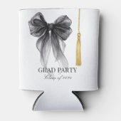 Black Bow Coquette Grad Party Class of 2026 缶クーラー (正面)