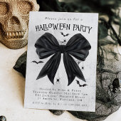 Black Bow Coquette Halloween Invitation 招待状