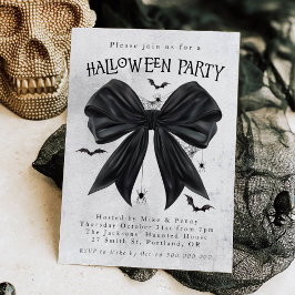 Black Bow Coquette Halloween Invitation 招待状