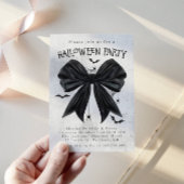 Black Bow Coquette Halloween Invitation 招待状