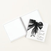 Black Bow Coquette Script Sweet 16 Guest Book ノートブック (内部)