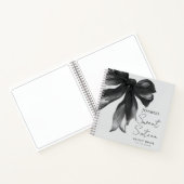 Black Bow Coquette Script Sweet 16 Guest Book Grey ノートブック (内部)