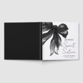 Black Bow Coquette Script Sweet 16 Party ゲストブック (全面)