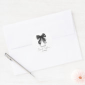 Black Bow Coquette Script Sweet 16 Party ラウンドシール (封筒)