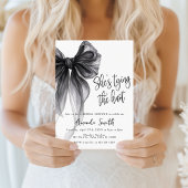 Black Bow Coquette Shes Tying Knot Bridal Shower 招待状