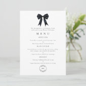 Black Bow Corporate Logo Christmas Party Menu Card 招待状 (スタンド正面)