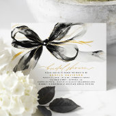 Black Bow Elegant Romantic Modern Bridal Shower 招待状