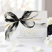 Black Bow Elegant Romantic Modern Bridal Shower 招待状