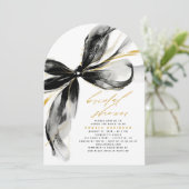 Black Bow Elegant Romantic Whimsical Bridal Shower 招待状 (スタンド正面)