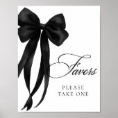 Black Bow Favors Table Sign Poster ポスター (正面)