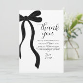 Black Bow First Birthday Coquette Thank You Card サンキューカード (スタンド正面)