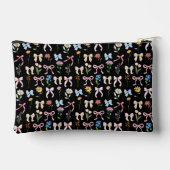 Black Bow Floral Elegant Grace Trendy アクセサリーポーチ (裏面)