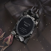 Black Bow Floral Skull RIP 20s 30th Birthday Party ギフトタグ