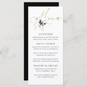 Black Bow Gold Typography Elegant Party Menu メニュー (正面/裏面)