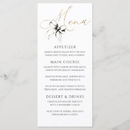 Black Bow Gold Typography Elegant Party Menu メニュー