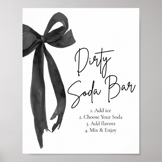 Black Bow Grad Party Graduate Dirty Soda Bar ポスター (正面)