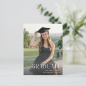 Black Bow Grad Party Photo Graduation Invitation ポストカード (スタンド正面)