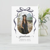 Black Bow Graduation Open House Party Invitation 招待状 (スタンド正面)