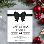 Black Bow Holiday Christmas Dinner 招待状