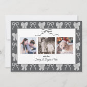 Black Bow Horse Chinese New Year 3 Photo シーズンカード (裏面)