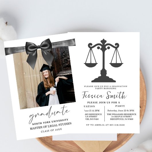 Black Bow Law University Graduation Party  招待状