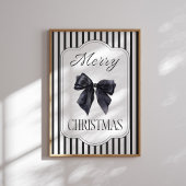 Black Bow Merry Christmas Wall Art ポスター