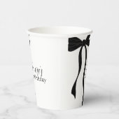 Black Bow Minimalist 1st Birthday Party 紙コップ (右)