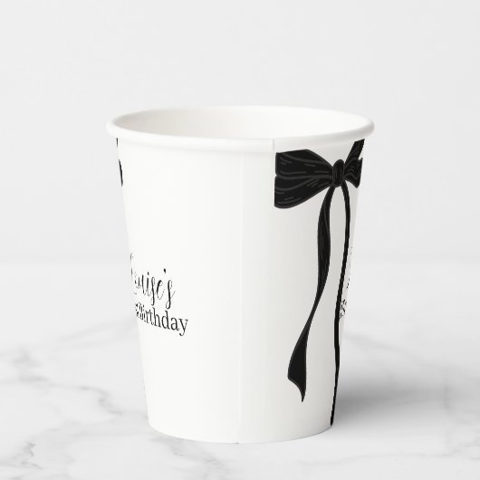 Black Bow Minimalist 1st Birthday Party 紙コップ (右)
