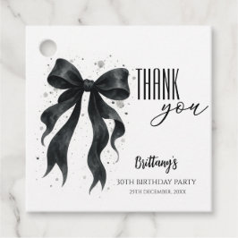 Black Bow Modern 30th Birthday  フェイバータグ