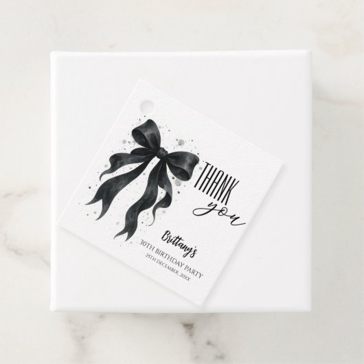 Black Bow Modern 30th Birthday フェイバータグ (インサイチュ)