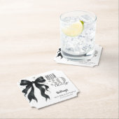 Black Bow Modern 30th Birthday  ペーパーコースター (インサイチュ)