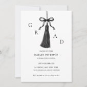 Black Bow Modern Class of 2026 Graduation  案内状 (正面)