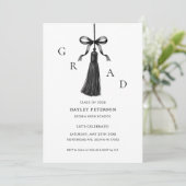 Black Bow Modern Class of 2026 Graduation  案内状 (スタンド正面)