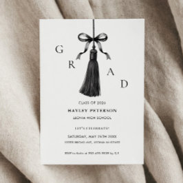Black Bow Modern Class of 2026 Graduation  案内状