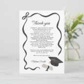 Black Bow Photo Graduation サンキューカード (スタンド正面)