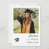 Black Bow Photo Graduation サンキューカード (裏面)