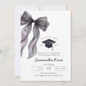 Black Bow Photo Graduation 招待状 (裏面)