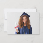 Black Bow Photo Graduation Thank You サンキューカード (裏面)