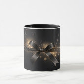 Black Bow & Ribbon Ceramic Mug マグカップ (中央)