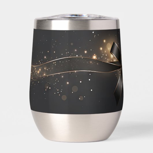 Black Bow & Ribbon Stainless Wine Tumbler (正面)