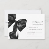 Black Bow RSVP Response Card (正面)