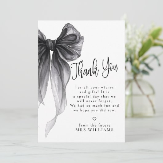 Black Bow She's Tying the Knot サンキューカード (スタンド正面)