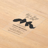 Black Bow  She's Tying the Knot Bridal Shower アクリル招待状 (レイダウン)